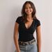 2026 Summer New Fashion Women's T-Shirt Solid-Color Slim-Fit V-Neck Short-Sleeve Top Y2k Clothing_ecoleips.com