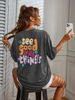 Women's Casual Black T-Shirt Simple round Neck Short Sleeve Breathable Cotton Polyester Top Loose Fit Back Print for Spring/Autumn Summer_ecoleips.com