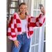 Fall/Winter Casual Loose Grid Colorful Coarse Knit Sweater-Cute Knitted Outerwear For Women Wholesale_ecoleips.com