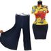 Women's Clothing Fashionable Royal Sister Suit Women's Summer High-end Printed Top Loose Pleated Wide-leg Trousers_ecoleips.com