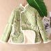 girl New Chinese Style Thickened Long Plush Jacket For Women, Youth Version Qipao Stand Collar Embroidered Button Deer_ecoleips.com
