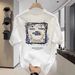 New Cotton Half Sleeve Tops Fashion Trend Round Neck Slim Printed Short Sleeved T Shirt _ecoleips.com