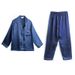 100% Mulberry Silk Pajamas Women Summer Winter Spring Long-sleeved Two-piece Couple Home Service Silk Pajamas For Lady_ecoleips.com