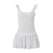 Women's Sexy Lace Smocked Halter Pleated U Neck Mini Dress – Spring Party Gown 2026_ecoleips.com