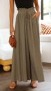 Suitable For All Seasons Women's Spring/Summer New Wide-Leg With Elastic Waistband, High-Waisted Long Skirt Pants For Women_ecoleips.com