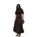 Women's Ruched Panel Round Neck Short Sleeve Casual Midi Dress – Elegant Summer Gown 2026_ecoleips.com