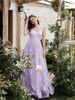 Women's V-neck suspender mesh embroidered backless elegant evening dress prom dress party dress bridesmaid dress_ecoleips.com