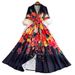 Summer Floral Print Wrap Dress – Elegant Notch Lapel & Flowy Maxi Skirt (S-2XL)_ecoleips.com