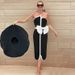 Women's Clothing Black And White Color Matching Bow Knot Tube Top High End One Piece Swimsuit Suit Female Swimsuit New_ecoleips.com