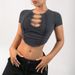 Voya Women's Personalized Trendy T-shirt For Spring/Summer 2026, Short Outerwear, Exposed Umbilical Style Top_ecoleips.com