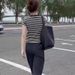 Lazy Style Striped Stylish Age-Reducing Pure Cotton Short-Sleeve Top Summer Chic Color-Block Korean Version T-Shirt For_ecoleips.com