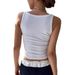 Women's Clothing New Style Small Vest Sling Inner Sleeveless Top Female Summer Wear Ins Trendy Hot Girl Short Pure Desire Bottoming Shirt T Shirt_ecoleips.com