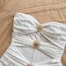 White Women's Slim Fit Jumpsuit Knit Metallic 2025 Cross Border European And American Hot Selling Vacation Style_ecoleips.com
