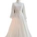 Women's Clothing Elegant Modest Muslim Wedding Dress With High Neck & Long Sleeves – Ivory White Chiffon Gown For Brides (US2-US16)_ecoleips.com