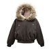 girl Girl New Style Mountain Eagle Fur Collar Hooded Down Jacket Winter Loose American Street Fashion Button Decorated Cotton Coat_ecoleips.com