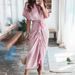 Women's Clothing New Temperament Sexy Printed V Neck Pleated Irregular Strap Dress_ecoleips.com
