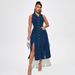 Women's Clothing Women's Denim Cardigan Sleeveless Slit Long Dress_ecoleips.com