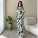 Women's Clothing Fashion Printing Loose Tops High Waist Wide Leg Pants Casual Suits_ecoleips.com
