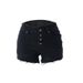 Women's Clothing Spring And Summer New Button Tassel Edge Women's Denim Shorts_ecoleips.com