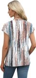 XIEERDUO Womens Tops V Neck Cap Sleeve Loose Fit Tee Shirts Summer Spring 2025 Eyelet/Printed_ecoleips.com