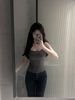 New Color-blocked Striped Sleeveless Camisole, American-style Summer Hot Girl Slim-fit Early Autumn Long-sleeved Short_ecoleips.com