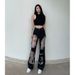 Hong Kong Style Distressed Jeans For Women Summer Straight Wide-Leg Floor-Length Loose Slimming Trendy Pants Ins_ecoleips.com