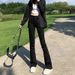 Slightly Flared Raw Edge Design Jeans For Women, 2024 Autumn And Winter New Slim Fit, Versatile, American Style, Trendy_ecoleips.com