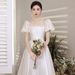 French-style Light 2026, White Satin Evening Gown, Forest-style Elegant Going Out, Wedding Dress For Registration And_ecoleips.com