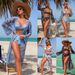 Women's Clothing Multi Color Printed Bikini Fashion Sexy Three Piece Swimsuit_ecoleips.com