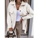 Elegant Long Sleeve Women's Wool Blend Coat With Lapel Collar & Button Closure – Classic Solid Color For Fall & Winter_ecoleips.com