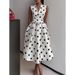 Summer New Temperament Waist Thin Polka Dot Dress_ecoleips.com