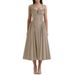 2025 Summer New Slim Fit Camisole Long Dress, Fashionable Printed Neck Hanging Lace Dress_ecoleips.com