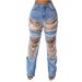 Women's Clothing Hot Girl Summer Pants Holes Heavy Beaded Beaded Stretch Jeans Trousers Women Jeans_ecoleips.com
