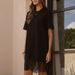Simple Fashion Patchwork Lace A-Line Party Dress Women's Spring Round Neck Loose T-shirts Dress Summer Short Sleeve Office Dress_ecoleips.com