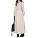 Women's Clothing Women's French Style Apricot Long Dress With Tie Waist And Long Sleeves Artistic A-Line Long Skirt Super Popular_ecoleips.com