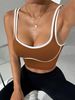 Women's Color Block Wire-Free Backless Sports Vest European American Style Outerwear Fitness Running Shock Absorption Yoga_ecoleips.com
