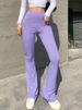 K European And American Style New Women's Pants Fashionable Solid Color Tight Fit High Waisted Slightly Flared Pants Elastic Bottom Casual Pants_ecoleips.com