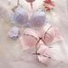 girl Super Beautiful Fresh Japanese Style Ribbon Embroidery Thin Cup Student Girl Cute Push-Up Sexy Bra Set_ecoleips.com