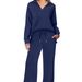 Women's Clothing Women's Long Sleeved Drawstring Trouser Set Casual Solid Color Autumn Winter Fashion Commuter Style_ecoleips.com