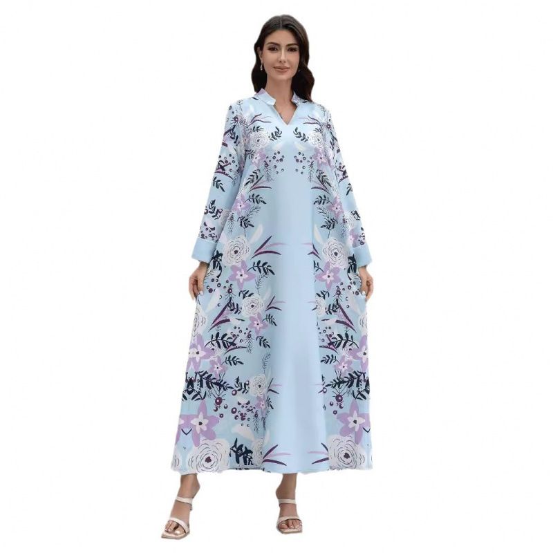 Women's Printed Robe SW0829 Jalabiya Dress Muslim Fashion Clothing Relaxed Everyday Wear Comfortable Feshion_ecoleips.com
