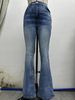 Women's Clothing Spring And Summer New Women's Casual Pants High Waist Elastic Washed Flared Jeans Women_ecoleips.com