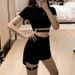 Street Dance Costume Hot Workwear Half Skirt Women BF Style Hip Hop Sister Disco Cool Girl Outfit Top Set_ecoleips.com