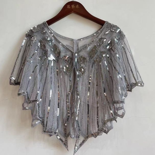 K Evening Gown Sequin Shawl Women's Party Banquet Lace Shawl_ecoleips.com