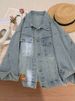 Plus-size Blue Denim Jacket For Women, 2025 Spring Autumn New Design, Loose And Slimming Top_ecoleips.com