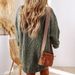 New Winter Vintage Textured Sweater 2025, European And American Casual Loose Fit Knee-Length Dress For Women_ecoleips.com