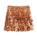 Women's Sequin High-Waisted Mini Skirt – Sexy A-Line Party Skirt For Night Out & Club (Silver/Gold/Purple/Black/Navy/Red, Sizes Xs-Xl)_ecoleips.com