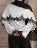 Women's Lace Trim Satin Long Sleeve Blouse – Elegant Peplum Top For Casual & Office Wear_ecoleips.com