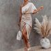 Women's 2021 sexy single-sleeve irregular skirt dress evening dress for women_ecoleips.com