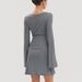 AC386 European And American Bestseller 2024 Autumn New Fashion Hot Girl Bell Sleeve Round Neck Short Bodycon Dress For_ecoleips.com