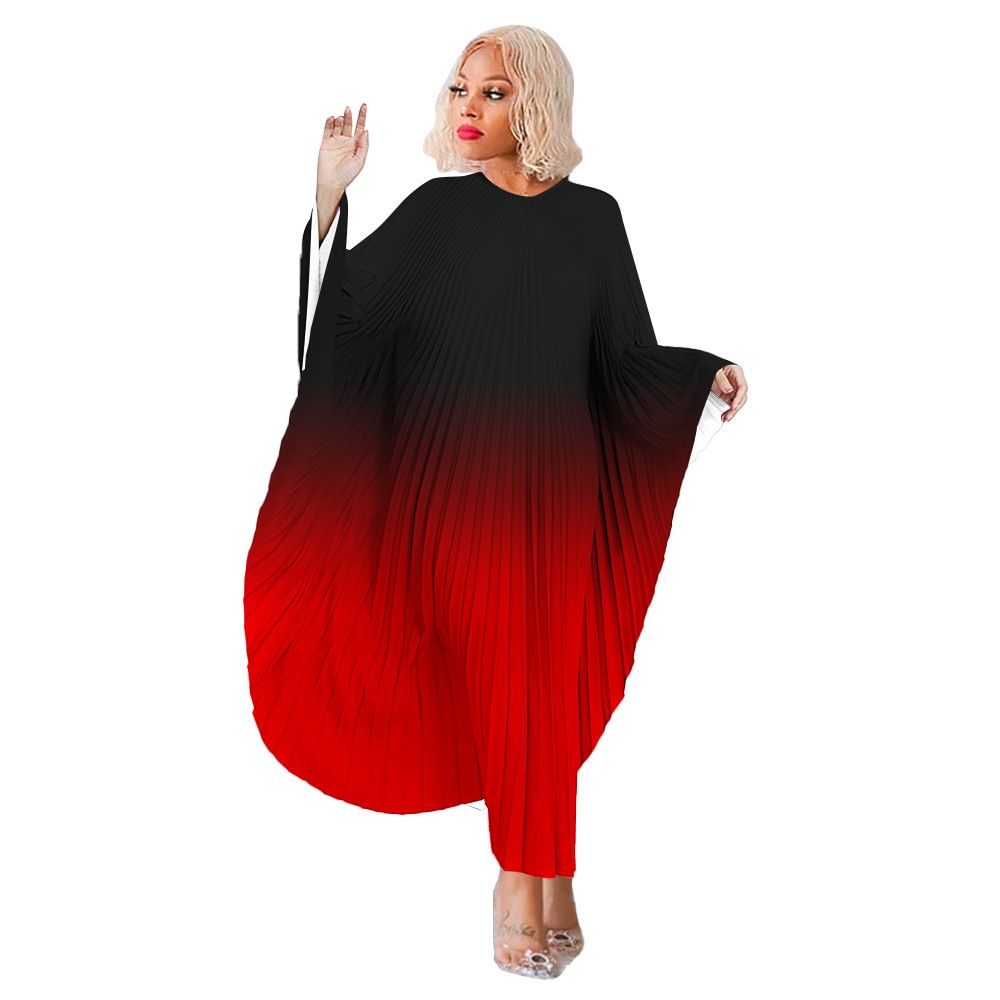 Women's Clothing Autumn And Winter Style Elegant And Fashionable Pullover Cape Bat Sleeve Dress_ecoleips.com